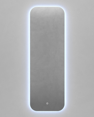 Прямоугольное зеркало 149х49 см, с тёплой подсветкой, с сенсорной кнопкой