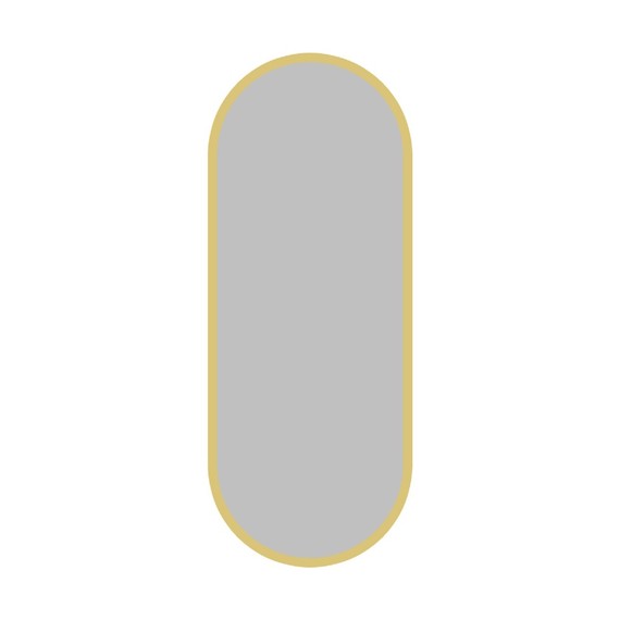 Дизайнерское овальное настенное зеркало Glass Memory Harmony max в металлической раме золотого цвета