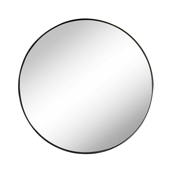 Дизайнерское настенное зеркало Glass Memory Lunar75  в металлической раме черного цвета